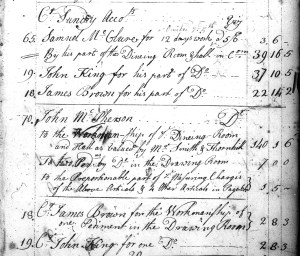 Nevell account book entries