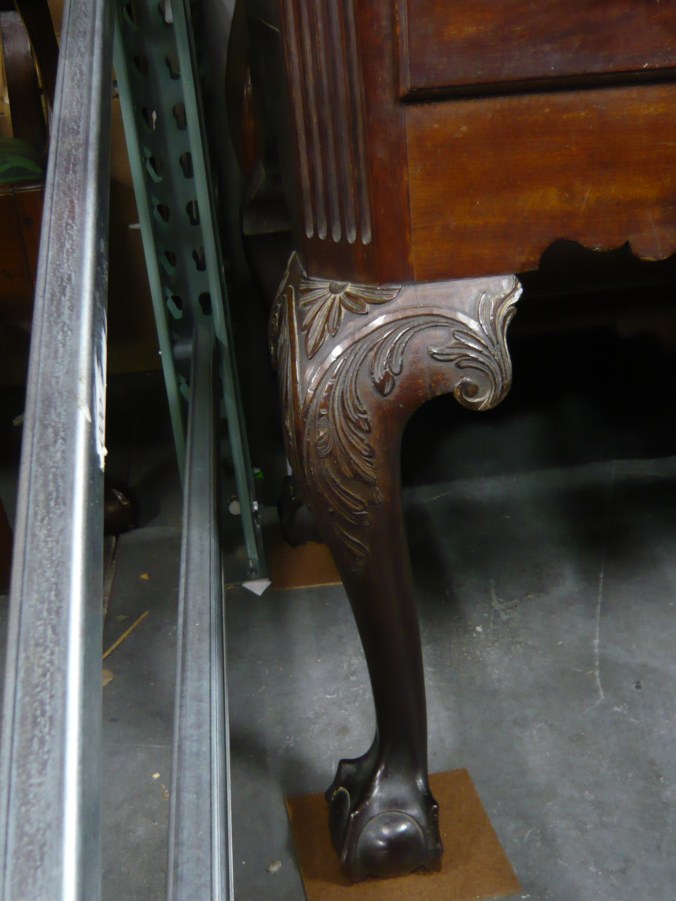 High chest, c. 1753. Philadelphia. Leg detail
