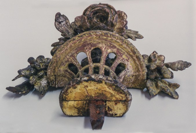 Looking glass ornament. English, c. 1750